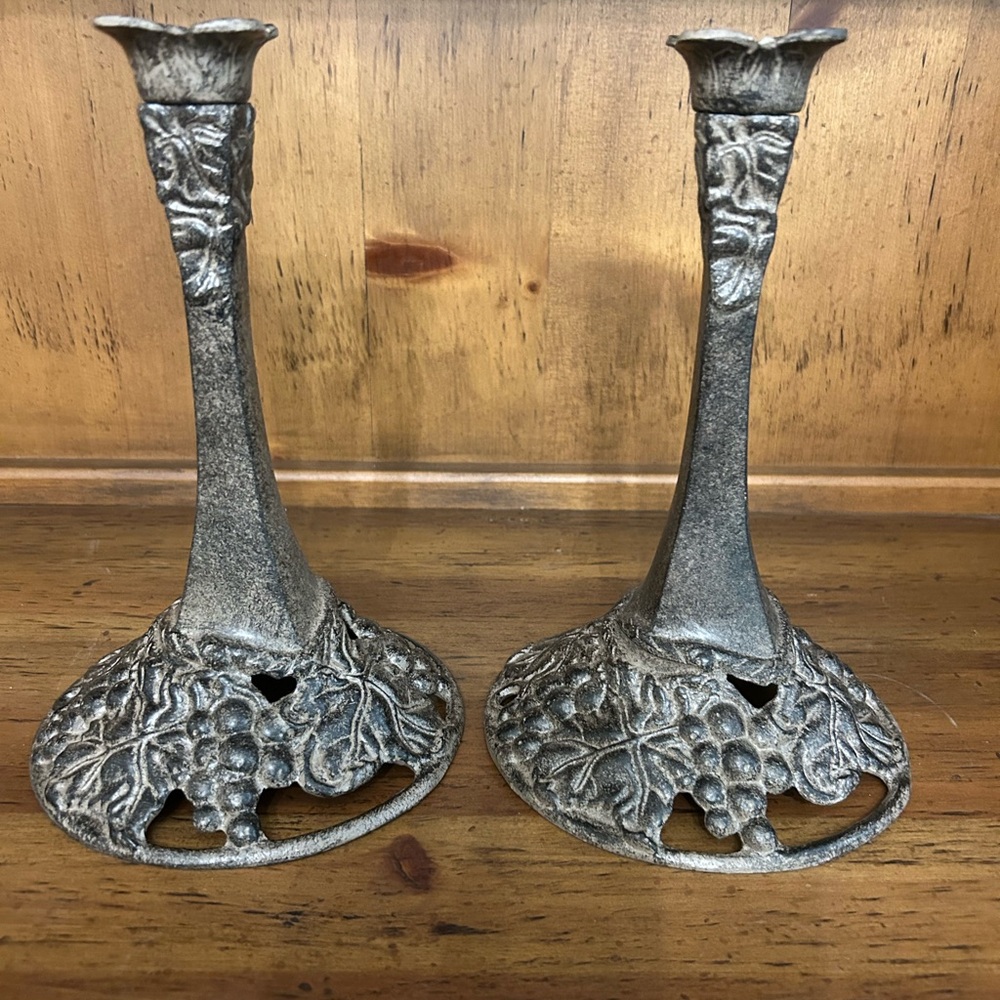 Arthur Court Grape Tuscan Taper Candlestick- Set of 2